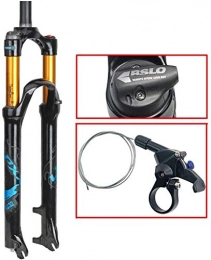 Knoijijuo 26"From Mountain Bike Suspension Fork At 1-1/8 'Light Weight Magnesium Alloy Mountain Bike Bicycle Fork Gas Control 100mm Shoulder,C,26inch