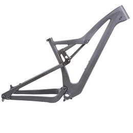 LJHBC Spares LJHBC Bike Frames Carbon fiber soft tail suspension frame Suitable For XC / AM / FR / ENDURO Cross country mountain bike rack set Suitable For 27.5er / 29er (Color : Black, Size : 17.5in)