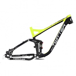 MAIKONG Mountain Bike Frames MAIKONG Aluminum alloy Suspension Mountain Bicycle Frame Soft tail frame AM with shock absorber Lightweight MTB Frame 27.5 MTB Bicycle Frame Internal Cable Routing XC off-road level, Yellow, 19