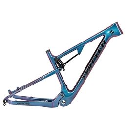 YOJOLO Mountain Bike Frames MTB Frame 27.5 / 29er Carbon Full Suspension Frame Travel 120mm Discoloration Tail Mountain Bike Frame XC / AM Disc Brake Thru Axle 12x148mm Boost Bicycle Frame BSA73 ( Color : Black , Size : 27.5x15'' )