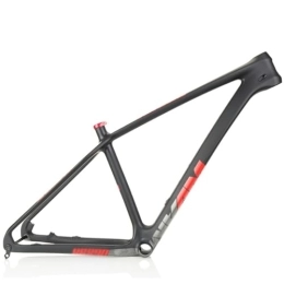 DHNCBGFZ Mountain Bike Frames MTB Frame 27.5er Hardtail Mountain Bike Frame 15'' / 17''' Full Carbon Bicycle Frame Thru Axle 148mm Disc Brake BB92mm Internal Routing (Color : Red, Size : 27.5x17")