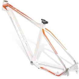 DHNCBGFZ Mountain Bike Frames MTB Frame Aluminum Alloy Frame 26er 27.5er 29er Hardtail MTB Frame 16'' QR 135mm Disc Brake Routing Internal Tapered Head Tube (Color : Pearl White, Size : 16x26'')