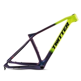 YOJOLO Mountain Bike Frames MTB Frame Carbon 27.5er / 29er Hardtail Mountain Bike Frame 15'' / 17'' / 19'' Disc Brake Discoloration Frame Ultralight Quick Release Axle 135mm，For 27.5 / 29 Inch Wheels ( Color : Green , Size : 27.5x15'' )