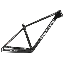 OKUOKA Mountain Bike Frames OKUOKA Bike Front Suspension Bike Frame Carbon Frameset 27.5 / 29in Mountain bike frame bicycle Bicycle Accessories With headset and tail hook (Color : Black, Size : 27.5x19in)