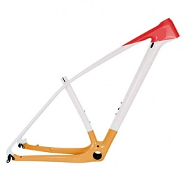 PPLAS T1000 Full Carbon MTB Frame 27.5er 29er Ultralight Mountain Bike Carbon Frame PF30 Size 15/17/19/21" (Color : Orange Glossy, Size : 29er 19inch)