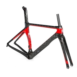QDY Spares QDY-700C Carbon Fiber Mountain Bike Frame, Black Red (Fork)