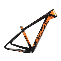 SAVA Carbon Bike Frame Full T800 Carbon Fiber MTB BSA Lightweight Mountain Bicycle Frame Orange 15.5