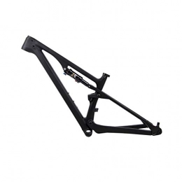 Shopps Spares Shopps Carbon Fiber Mountain Bike Frame, DH rear suspension soft tail downhill cross-country frame frames, Suitable for travel racing competition, Black