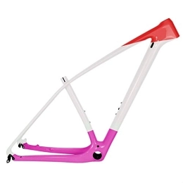 PPLAS Mountain Bike Frames T1000 Full Carbon MTB Frame 27.5er 29er Ultralight Mountain Bike Carbon Frame PF30 Size 15 / 17 / 19 / 21" (Color : Pink Glossy, Size : 29er 17inch)