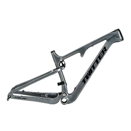 TANGIST Mountain Bike Frames TANGIST DH Bicycle Frame Full Carbon Fiber Softtail Bike Frame 27.5" / 29" Mountain Bicycle Frame Hidden Disc Brake Mounts Bike Frame (Color : Silver Gray, Size : 15X27.5inch)