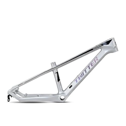 TANGIST Mountain Bike Frames TANGIST Mountain Cycling Frame 10.5in / 20in XC Cross Country Bicycle Frame BMX Carbon Fiber Bike Frame BSA68 Disc Brake 135mm Quick Release (Color : Titanium, Size : 10.5X20inch)