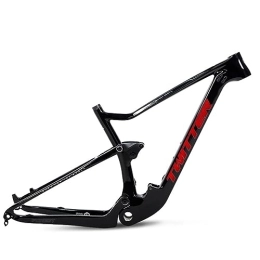 TANGIST Mountain Bike Frames TANGIST XC / AM / MTB Carbon Fiber Bicycle Softtail Frame 15 / 17 / 19in Mountain Bicycle Frames 27.5 / 29in Internal Wiring Frame Thru Axle 148mm BSA73 (Color : Black A, Size : 17x27.5inch)
