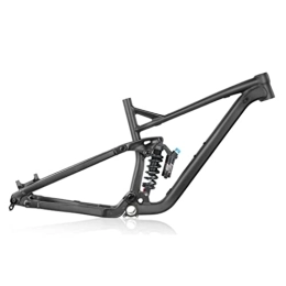 WAMBAS Spares WAMBAS Downhill Suspension Frame 27.5er 29er Mountain Bike Frame 17'' / 19'' Disc Brake Thru Axle Boost MTB Frame XC / DH, with Rear Shocks (Color : Black, Size : 29x19'')