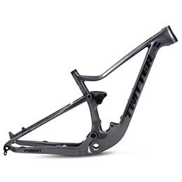 YOJOLO Spares YOJOLO Carbon Full Suspension Frame 27.5 / 29 Inch Soft Tail Trail Mountain Bike Frame Disc Brake Travel 120mm XC / AM MTB Frame Thru Axle 12x148mm Boost Bicycle Frame BSA73 (Color : G, Size : 27.5x15'')