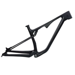 ZFF Mountain Bike Frames ZFF 15'' / 17'' Softtail Mountain Bike Frame Carbon Fiber MTB Frame For 27.5 29er Wheels Thru Axle 12 * 148mm Disc Brake XC DH Frame Internal Routing (Color : Matte Black, Size : 27.5 * 15'')