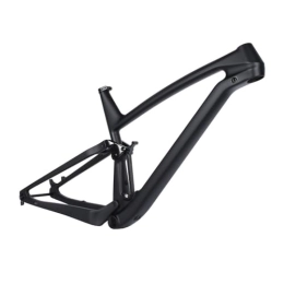 ZFF Spares ZFF Carbon Fiber Frame 15.5'' / 17.5'' / 19'' / 21'' Softtail Shock Absorber Mountain Bike Frame Travel 100mm 29er MTB Frame Disc Brake Thru Axle 148 Boost (Color : Gloss Black, Size : 15.5'')