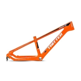 ZFF Spares ZFF Carbon Fiber Frame Cross Country Mountain Bike Frame 20'' BMX Frame Disc Brake QR 135MM Internal Routing For Boys And Girls (Color : Orange, Size : 20'')
