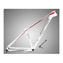 ZFF Spares ZFF Carbon Fiber MTB Frame 15'' / 17'' / 19'' 27.5 29er Mountain Bike Frame Thru Axle 12 * 142mm Disc Brake XC Frame Lightweight Internal Routing (Color : White Red, Size : 27.5 * 15'')