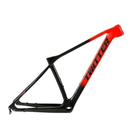 ZFF Mountain Bike Frames ZFF MTB Frame Carbon Fiber 15'' / 17'' / 19'' Disc Brake Mountain Bike Frame QR 135mm Internal Routing Bicycle Frame For 27.5 29er Wheels (Color : Black -red, Size : 17'')