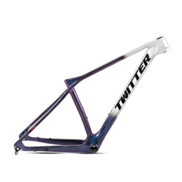 ZFF Mountain Bike Frames ZFF MTB Frame Carbon Fiber 15'' / 17'' / 19'' Mountain Bike Frame Thru Axle 12 * 142mm Disc Brake Internal Routing For 27.5 29er Wheels (Color : Silver, Size : 19'')