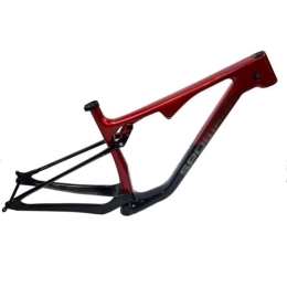 ZFF Mountain Bike Frames ZFF Softtail Mountain Bike Frame Carbon Fiber 15'' / 17'' MTB Frame For 27.5 29er Wheels Thru Axle 12 * 148mm Disc Brake XC Frame Ultralight Internal Routing (Color : Black+red, Size : 29 * 15'')