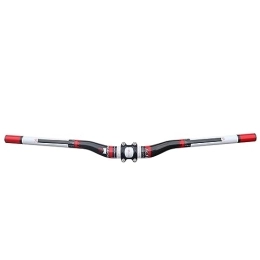 FukkeR Spares MTB Bicycle Handlebar Comfortable Highway Fixed Gear Handlebars 600 / 620 / 640 / 660 / 680 / 700 / 720mm 31.8mm Carbon Fiber Bike Riser Bar For BMX DH XC AM FR (Color : Black red, Size : 640mm)
