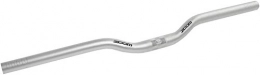 P4B Spares P4B Downhill bicycle handlebar made of aluminium, R = 30 / K = 25.4 / W = 600 / 15), bicycle handlebar in matt silver
