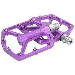 01 02 015 Mountain Bike Pedal 01 02 015 Bicycle Platform Flat Pedals, Mountain Bike Pedals Hollow Design for Outdoor(Purple)