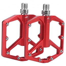 01 02 015 Mountain Bike Pedal 01 02 015 Bicycle Platform Flat Pedals, Mountain Bike Pedals Hollow Design for Outdoor(red)