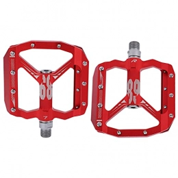 01 02 015 Mountain Bike Pedal 01 02 015 Bike Flat Pedals, Bicycle Platform Flat Pedals Lightweight Non Slip Safe 2pcs Wide for Mountain Bike(red)