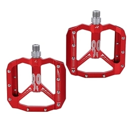 01 02 015 Mountain Bike Pedal 01 02 015 Bike Flat Pedals, Non Slip CNC Safe Bicycle Platform Flat Pedals for Mountain Bike(red)