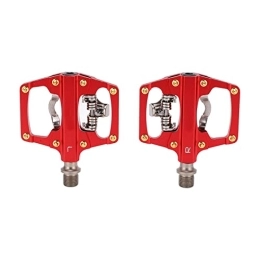 01 02 015 Mountain Bike Pedal 01 02 015 Dual Sided Platform Pedals, Non Slip Aluminum Alloy Mountain Bike Pedal for Cycling(Red (boxed))