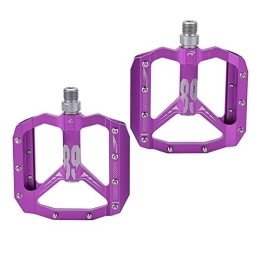 01 02 015 Spares 01 02 015 Mountain Bike Pedals, CNC Aluminum Alloy Bike Pedals Lightweight Safe 2pcs Wide DU Bearing for Mountain Bike(Purple)