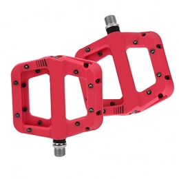 01 02 015 Mountain Bike Pedal 01 02 015 Nylon Fiber Bike Pedals, Lightweight Aluminum Alloy Sealing Cover Not Easy To Fade Rose Red Mountain Bike Pedals for Outdoor