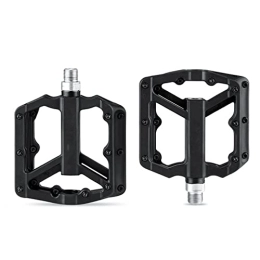 1 Pair Aluminum Alloy Bike Pedal Universal Mountain Road Bicycle Flat Pedal Fits Most Adult Bikes & MTB Bicycles,black