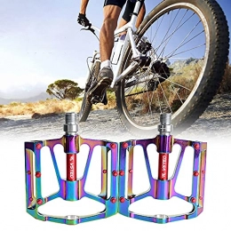 1pair Flat Bike Pedals Lightweight Aluminum Alloy MTB Pedals Mountain Road Bike Pedals Bike Accessories (Multicolor Pair)