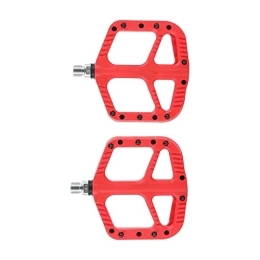 perfeclan Mountain Bike Pedal 2x Mountain Bike Pedals Cycling Parts Universal DU Bearings Pedals Replacement Pedals Wide Flat Pedals for Mountain Bike BMX, red