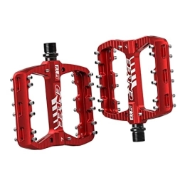chiwanji Spares 2x Mountain Bike Pedals with Anti Skid Nails Aluminum Alloy DU Bearings Bicycle Pedals Lightweight Platform Pedals Cycling Parts, Red