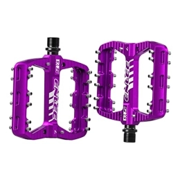 perfeclan Mountain Bike Pedal 2x Mountain Bike Pedals with Nonslip Nails Aluminum Alloy Platform Pedals DU Bearings Bicycle Pedals Cycling Accessories, Violet