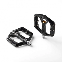 PPLAS Spares 3 Bearings Mountain Bike Pedals Platform Bicycle Flat Alloy Pedals Pedals Non-Slip Alloy Flat Pedals (Color : Black)