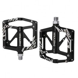 BJYX Spares 3 Bearings Mountain Bike Pedals Platform Bicycle Flat Alloy Pedals Universal Pedal For Mountain Bike, Cycling Equipment Lightweight Aluminum Alloy Accessories (Color : Black)
