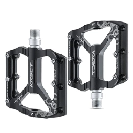 eAhora Spares 3 Bearings Road Bike Mountain Bike Pedals MTB Pedals Bicycle Flat Pedals Aluminum Alloy Bicycle Pedals 9 / 16" Pedals Lightweight Platform for Road Mountain BMX MTB Bike
