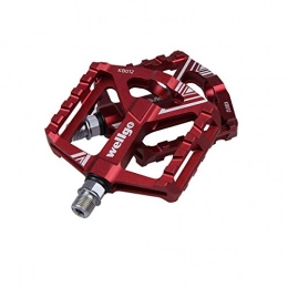 8haowenju Mountain Bike Pedal 8haowenju Bike Pedals - Aluminum CNC Bearing Mountain Bike Pedals - Lightweight Bicycle Platform Pedals - Universal 9 / 16" Pedals For BMX / MTB Bike, City Bike, Simple And Durable (Color : Red)