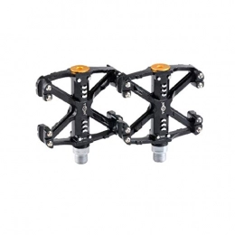 8haowenju Spares 8HAOWENJU Bike Pedals, Universal Mountain Bicycle Pedals Platform Cycling Ultra Sealed Bearing Aluminum Alloy Flat Pedals 9 / 16" (Color : Black)