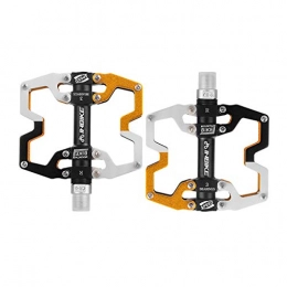 8haowenju Spares 8haowenju Mountain Bike Pedals 9 / 16 Cycling 3 Pcs Sealed Bearing Bicycle Pedals, (Color : Black orange)