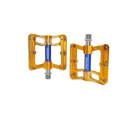 8haowenju Mountain Bike Pedal 8haowenju Mountain Bike Pedals 9 / 16 Cycling 3 Pcs Sealed Bearing Bicycle Pedals, Multiple Colour (Color : Gold)