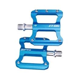 perfeclan Spares 9 / 16" Bike Flat Pedals, Lightweight Mountain Road Bicycle Platform Pedals DU Sealed Bearing Non-Slip BMX MTB Mountain Road Bicycle Pedals , Blue