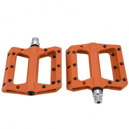 Aigend Mountain Bike Pedal Aigend Bike Pedals - 1 Pair Durable Nylon Non-Slip Pedals Lightweight Pedals Replacement for Mountain Bike Road Bicycle (Orange)