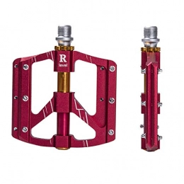AIHOUSE Spares AIHOUSE Bike Pedals Aluminum Alloy Platform Pedals Anti-Slip Sealed Bearings Bike Accessories Suitable for Road Mountain Bike, Red