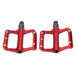 Alinory Mountain Bike Pedal Alinory Hollow-out Design 9 / 16” Steel Axle Bike Treadle, Non-deformation Lightweight Bicycle Pedal, for Mountain Bike Cycling Road Bike Riding(red)